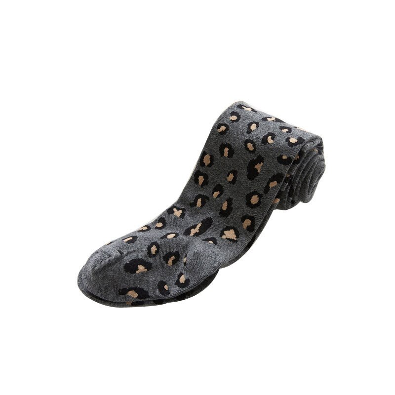Cathery høst vinter baby jenter tights smålåve jente leopard mønster strømpebukser låve bomull varme strømper ensfarget godteri farge tights: D / 7-9t