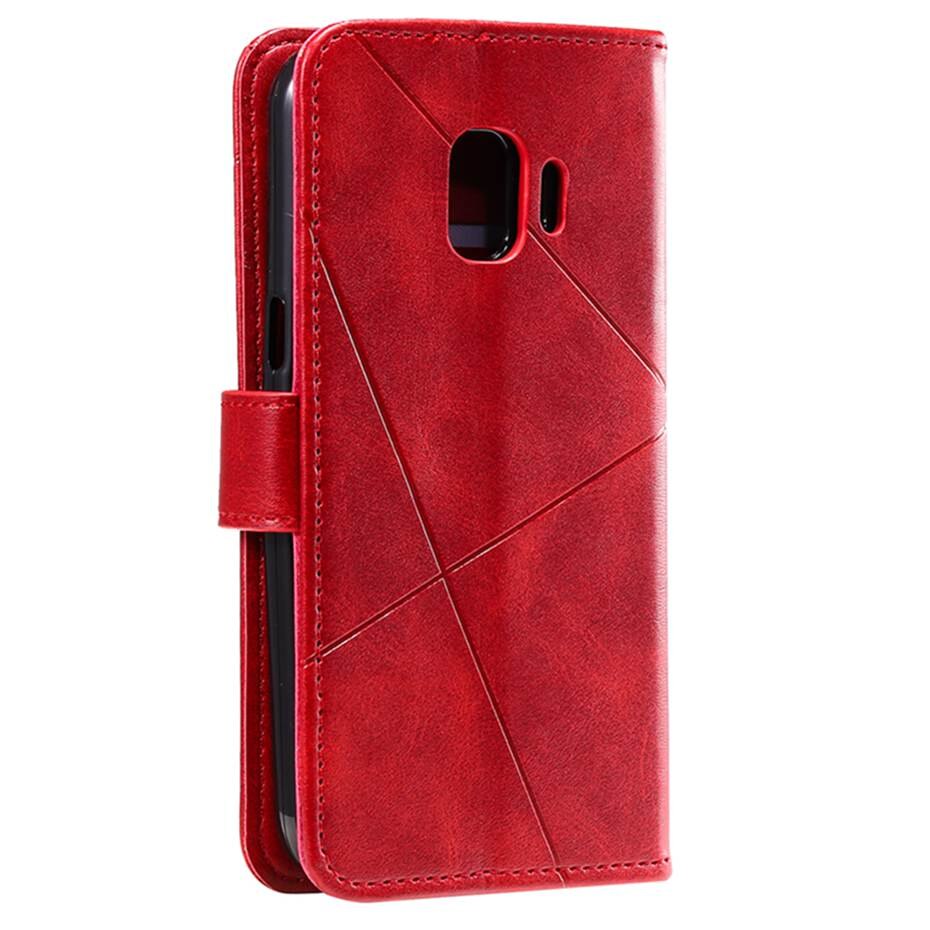 3D Ruit Leather Flip Case Voor Samsung Galaxy J4 Telefoon Case Voor Samsung Galaxy J4 J400F J400 SM-J400F case Back Cove