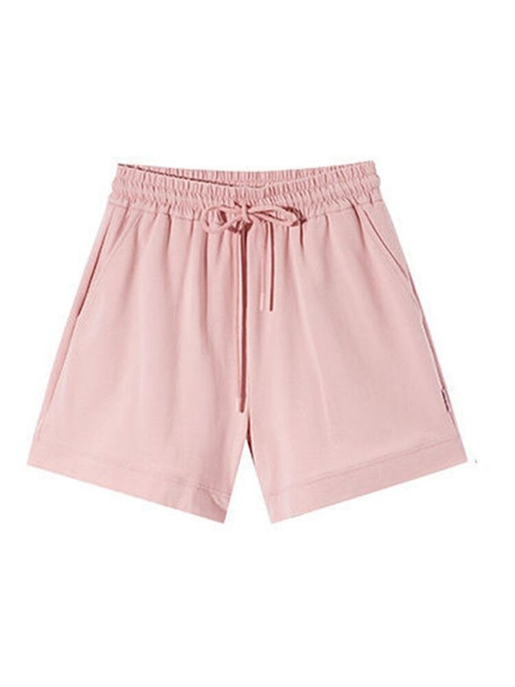 Baumwolle Sport kurze Hose Frauen&#39;s hoch Taille Fitnessstudio kurze Hose dünn lose weit-Bein Hose alle-Spiel lässig trainieren kurze Hose 2022 Sommer: Rosa / XL