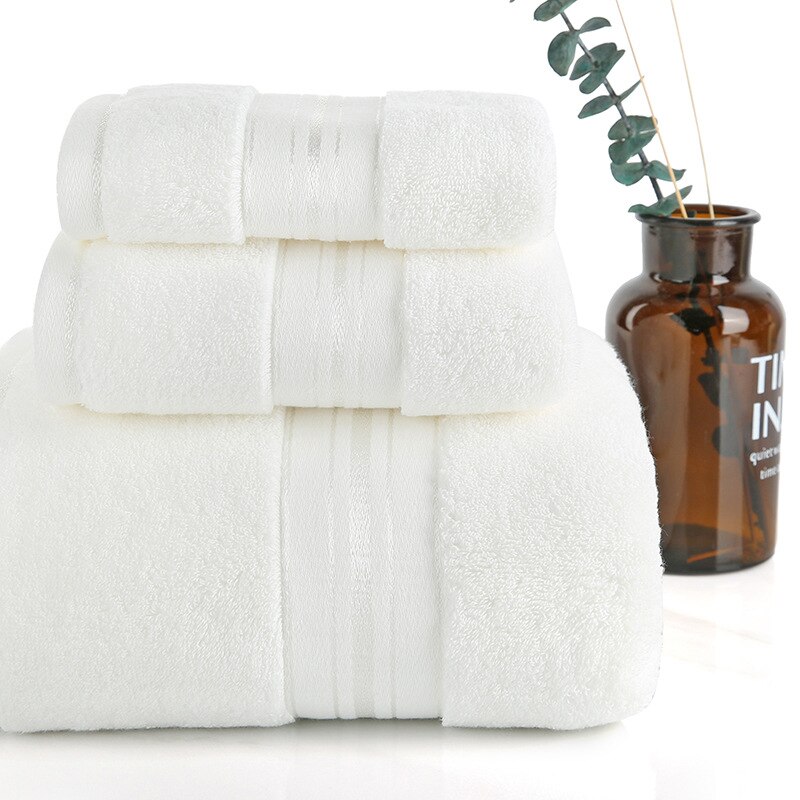 100% Katoenen Handdoek Set Badkamer Dikker Badhanddoek Voor Volwassenen Handdoeken Washandje Zachte Zeer Absorberende Reizen Sport Handdoek: white