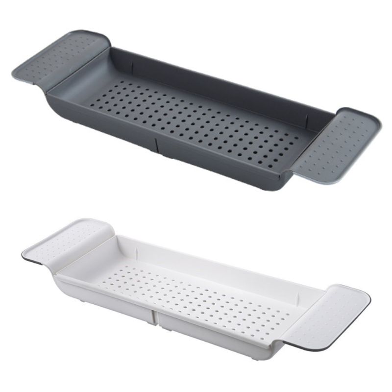 Étagère de baignoire, caddie de douche, support extensible, plateau de rangement au-dessus du bain, organisateur multifonctionnel pour salle de bain douche X4YD