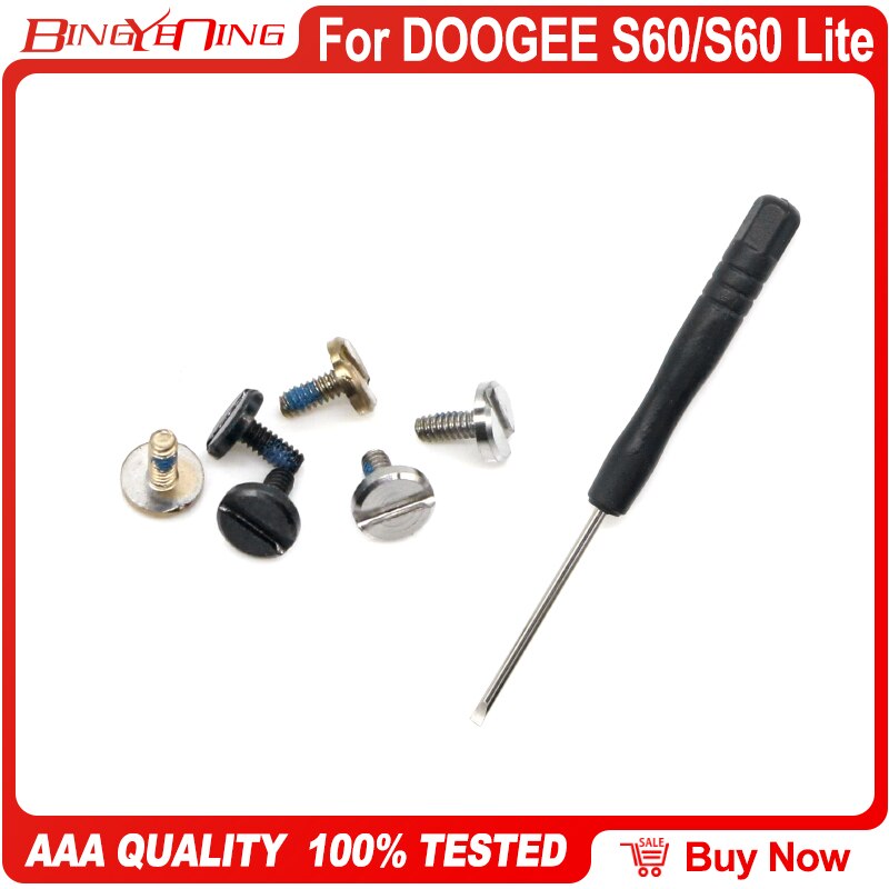 100% nowy oryginalny Doogee S60/S60 Lite obudowa tylna pokrywa baterii pokrywa karty Sim dekoracyjne śrubin naprawa części zamiennych