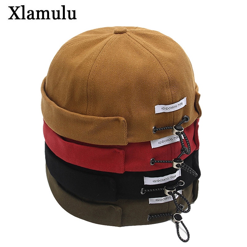 Hip hop cap mænd street casual docker sailor biker hat skullcap loop beanie brimless cap women pumpkin beanie gorra hatte