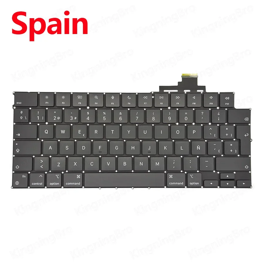 Toetsenbord UK US Spanje Frans Russisch Koreaans Voor Macbook Air 13.6 "15" M2 A2681 A2941 Toetsenbord 2022 2023 Jaar: Bruin