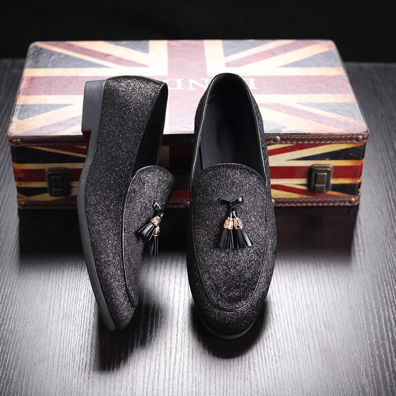 Casual loafers for menn fest brudekjole sko rød såle plus size