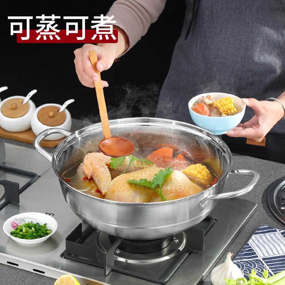 Rvs Single Layer Dikke Steamer Pot Soep Stoom Pot Universele Kookpotten Voor Inductie Kookplaat Gasfornuis Stoom Pot