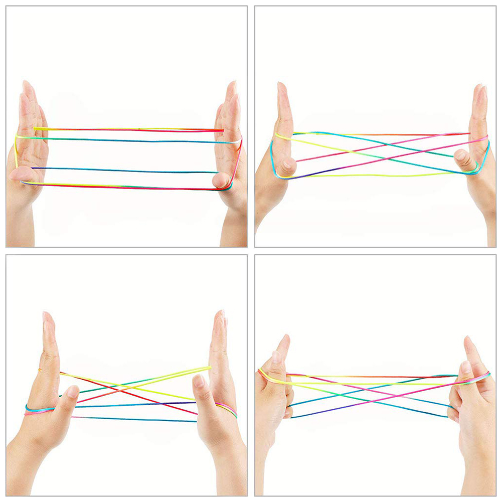 Kids Rainbow Colour Morrelen Vinger Draad Touw String Game Developmental Speelgoed Puzzel Educatief Spel Voor Kinderen Kids: Default Title