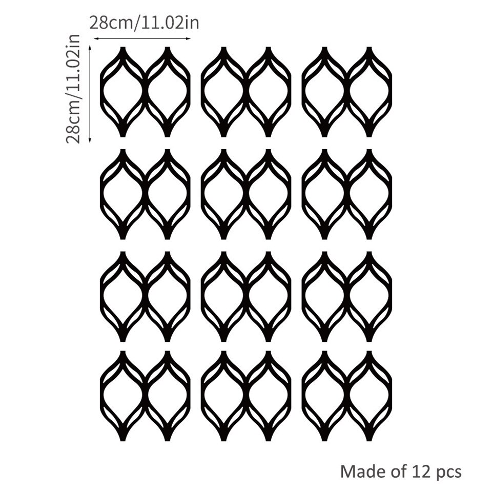 Pegatina de espejo de pared para decoración del hogar, papel tapiz de linterna de hueco para sala de estar, dormitorio, calcomanía de espejo acrílico, 12 unids/set por juego