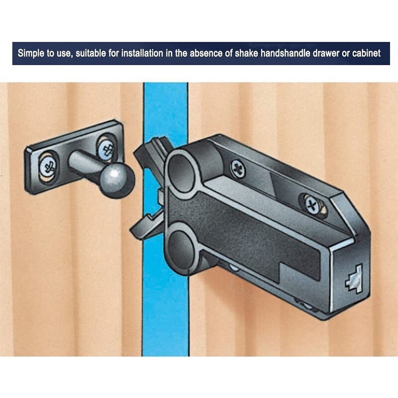 6-Pack Non-Magnetic Push to Open Catch Lock Drawer Cabinet Catch Press Latch Cupboard Bedroom