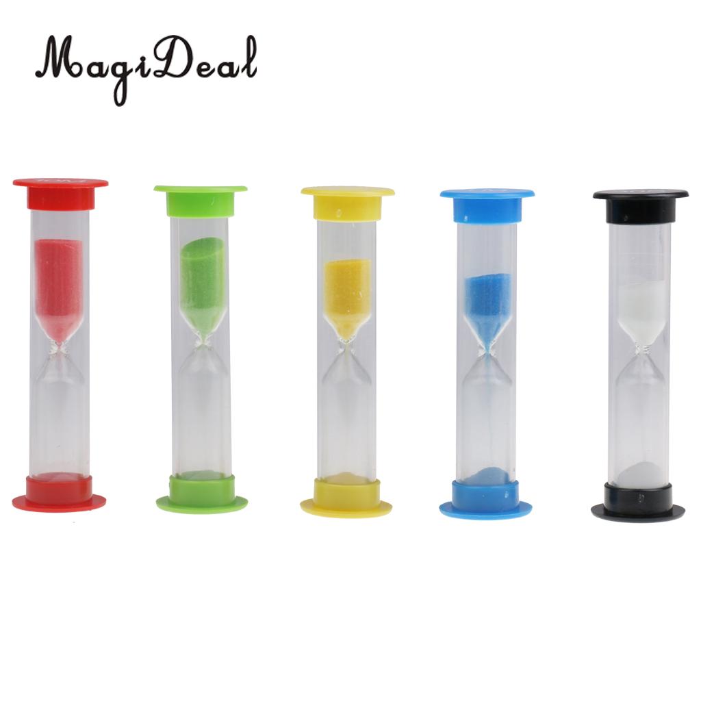 MagiDeal 5 -set 30 Seconds&amp;1+3+5+10 Minutes Sandglass Hourglass Timer Clock Countdown Sec Min Clock Timer for Kids Brush Teeth