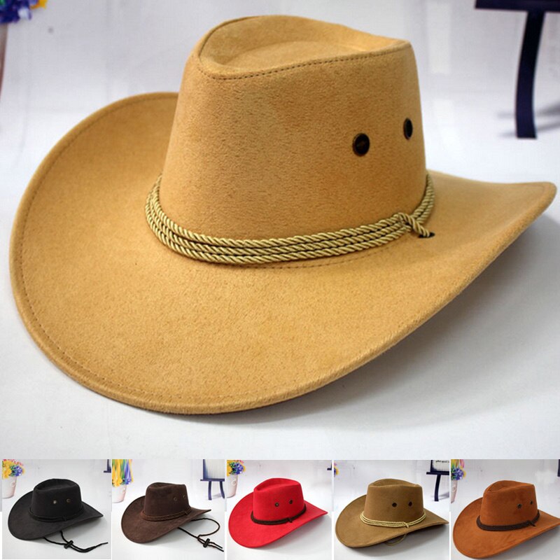 Valink western cowboy hat mænd ridehætte tilbehør bred brimmed crushable crimping man casquette homme