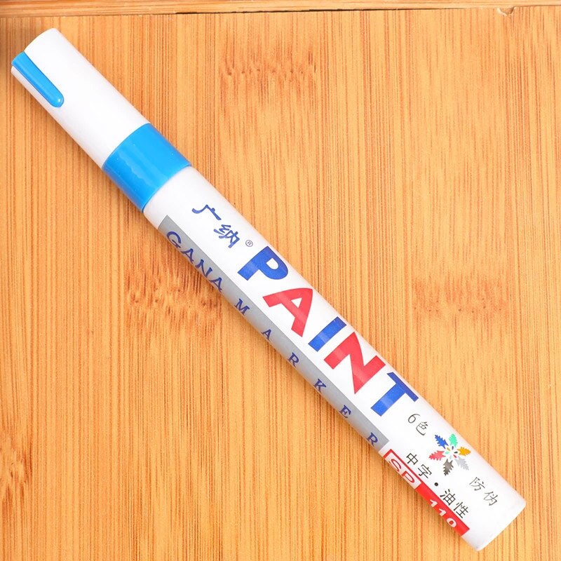12 Kleuren Verf Marker Pen Waterdicht Autobanden Verf Pen Metallic Verf Marker Pennen Voor Hout Diy Graffiti Board schilderen: Blauw