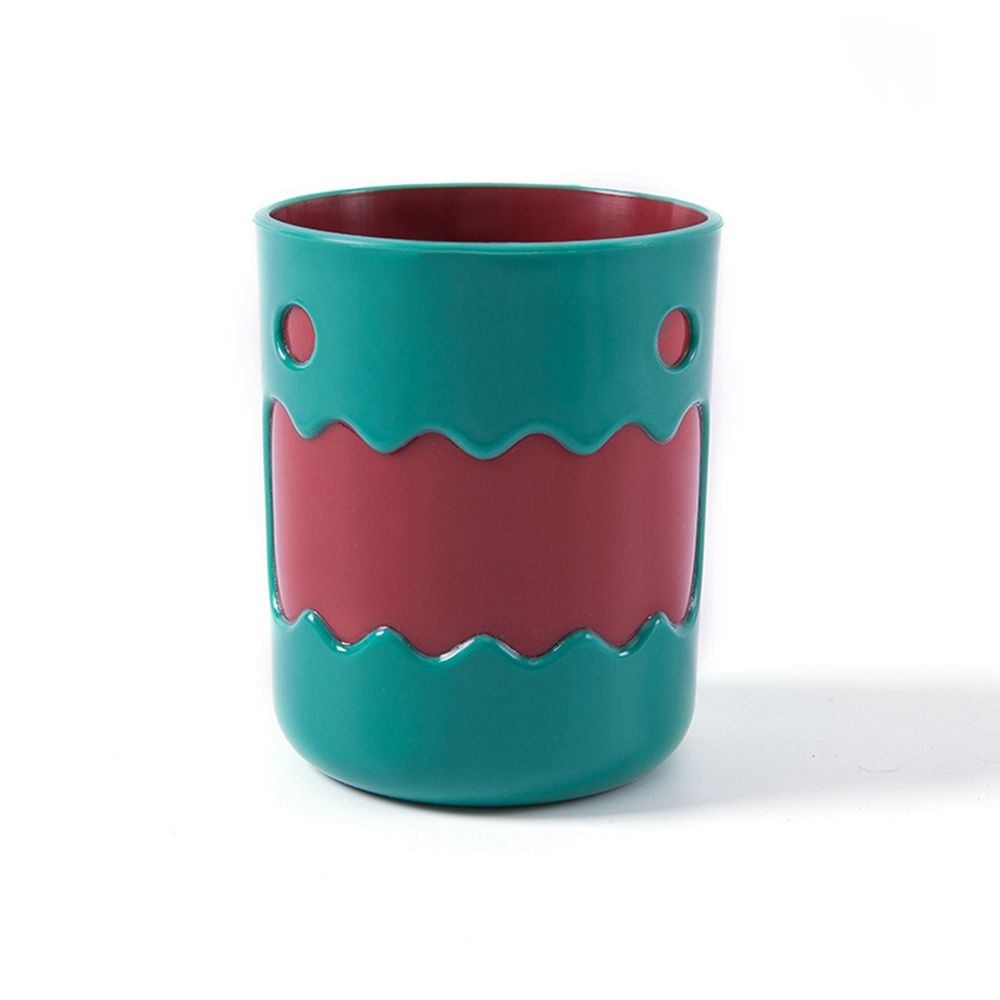 Simple Cartoon Good Morning Mouthwash Cup Children Brushing Cup Plastic Toothbrush Cup Bathroom Accessories: green