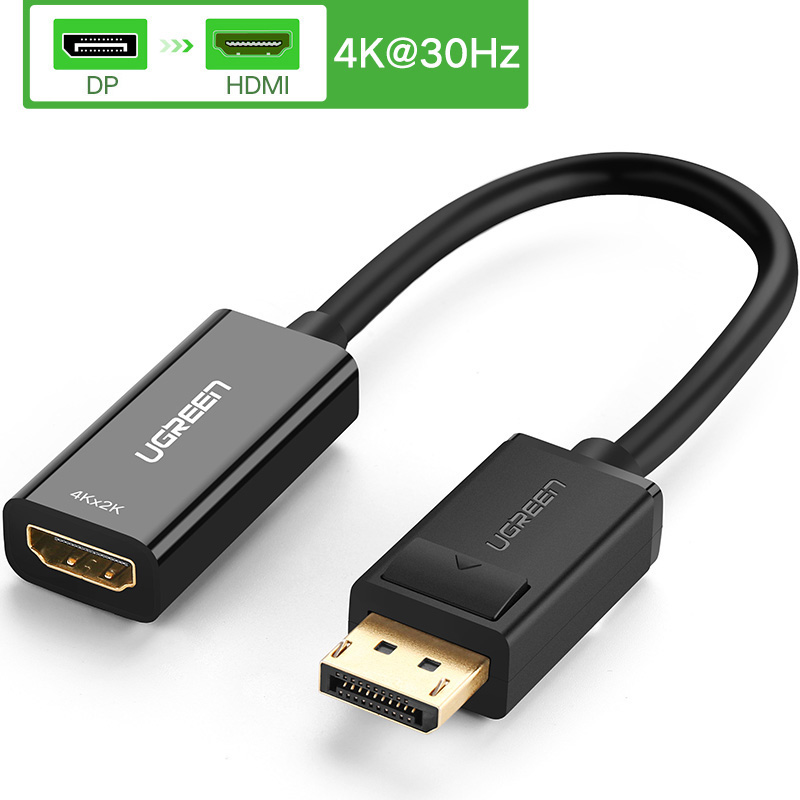 Ugreen 4K Dp Displayport Naar Hdmi Adapter 1080P Display Port Kabel Converter Voor Pc Laptop Projector Displayport-naar hdmi Adapter: HDMI 4K-30Hz