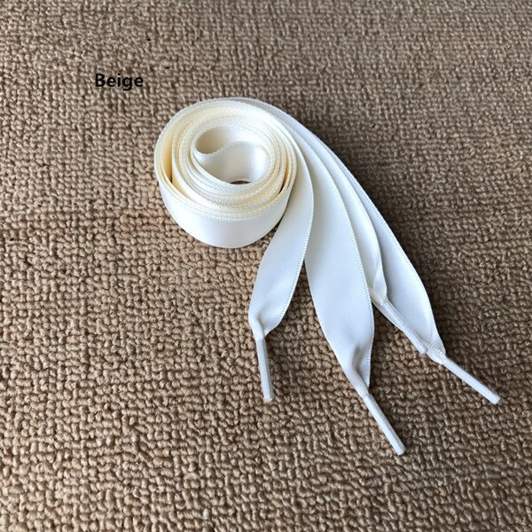 Slik farve bred snørebånd chiffon snørebånd 120cm/47 & #39 ;& #39 ; sneakers snørebånd ét par: Beige