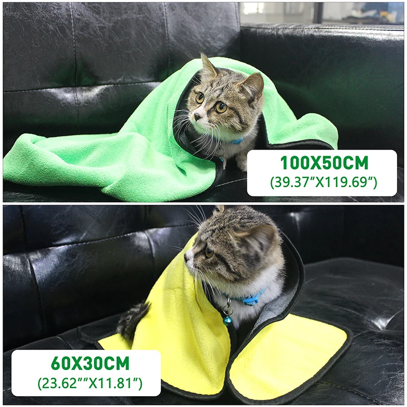 Quick-Dry Pet Towel Super Absorbent Dog Bath Towel for Dog Cat Soft Lint-Free Fiber Microfiber Pet Blanket for Grooming Supplies