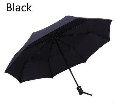 Paraguas de negocios para hombre y mujer, equipo de lluvia totalmente automático, a prueba de viento y lluvia, grande, color negro, para día lluvioso y lluvioso: Black
