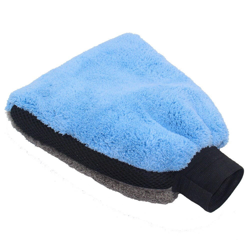 Auto Accessoires Blauw En Grijs Dubbelzijdig Koraal Fluwelen Handschoenen Wasstraat Handschoenen Auto Levert Zachte Microfiber Handschoenen