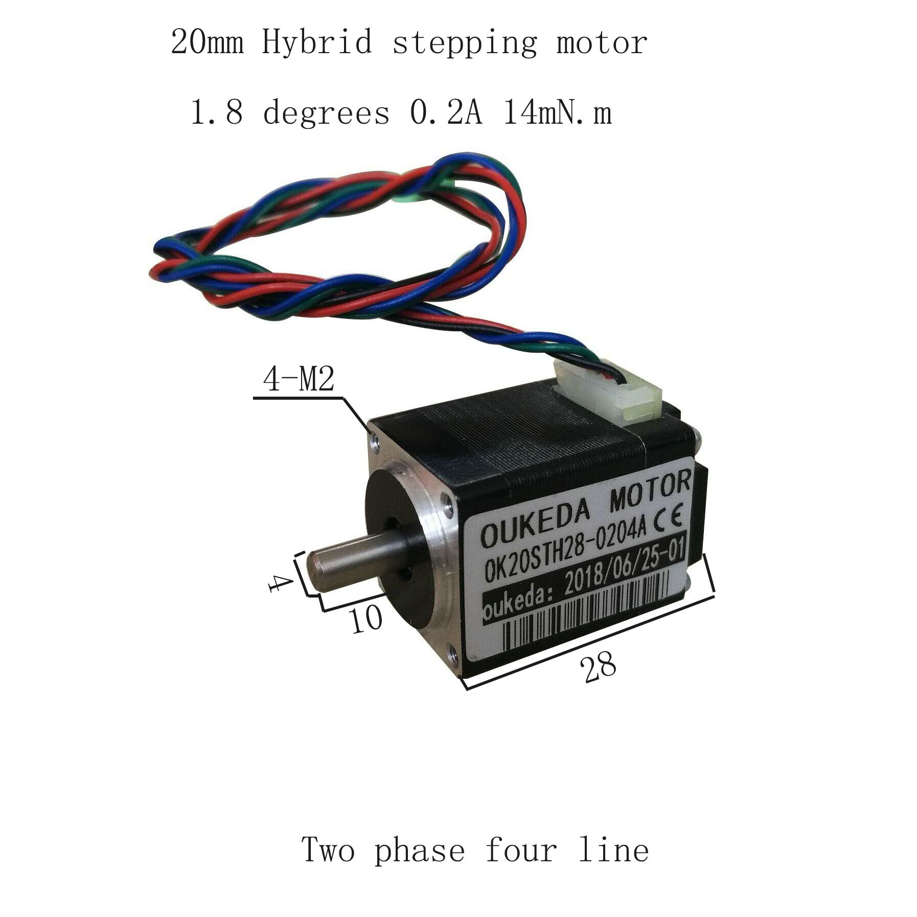 Moteur pas à pas, Nema8 (20mm) L28mm moteur pas à pas à couple élevé 20STH28-0204A