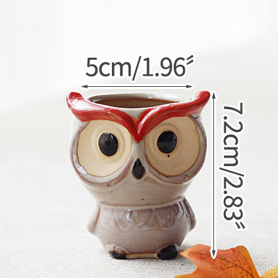 Strongwell Miniatuur Uil Bloempot Wastafel Bloempotten Fairy Tuin Potten Ornament Home Office Decor Succulent Groene Planten: 2