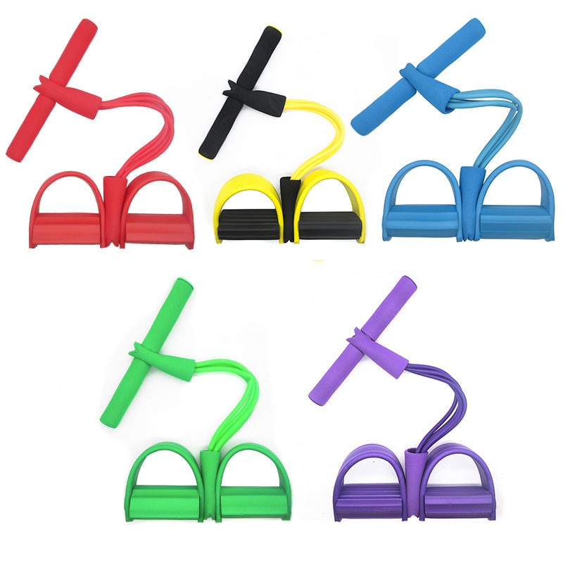 Pilates treino fitness gum 4 tubos de resistência, pedal de látex exercitador de sentar-up, corda expansora, elásticos, yoga equipamento