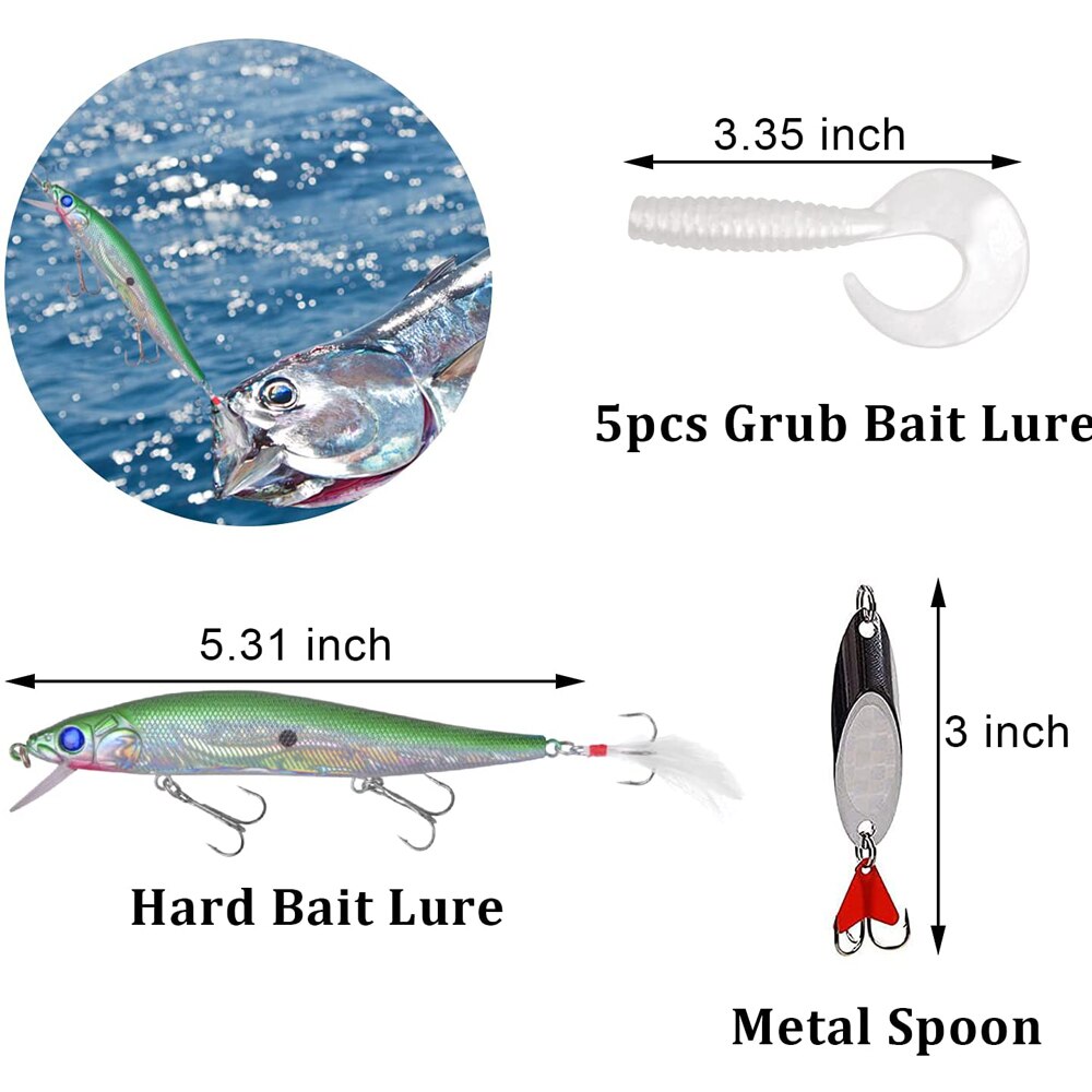 131pcs Fishing Tackle box Surf Fishing Lure Kit Carp Fishing Leader Rigs Saltwater Lure Fishing Hooks Swivel Hard Bait Set