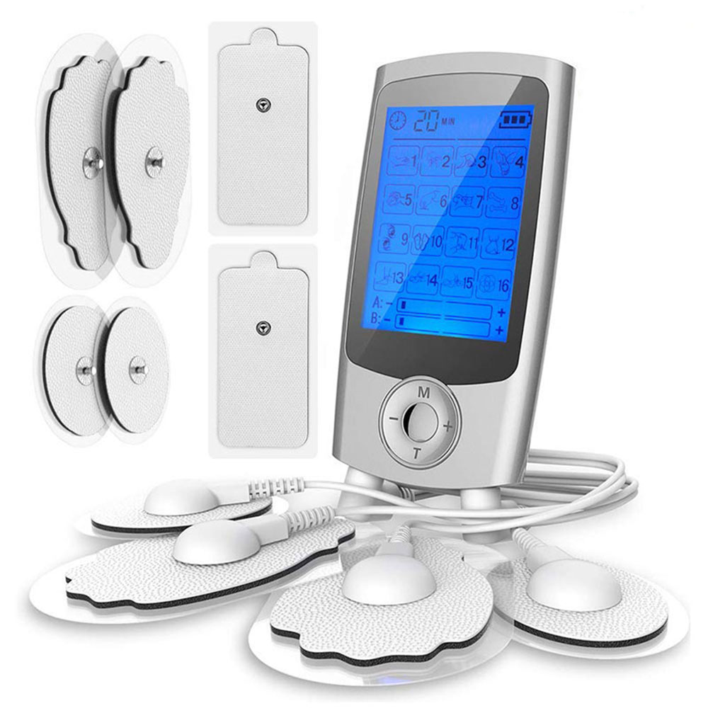 Máquina Tens de 16 modos, Estimulador eléctrico de masaje muscular Ems, electroestimulador Digital, relajación, alivio del dolor corporal, almohadilla de electrodos