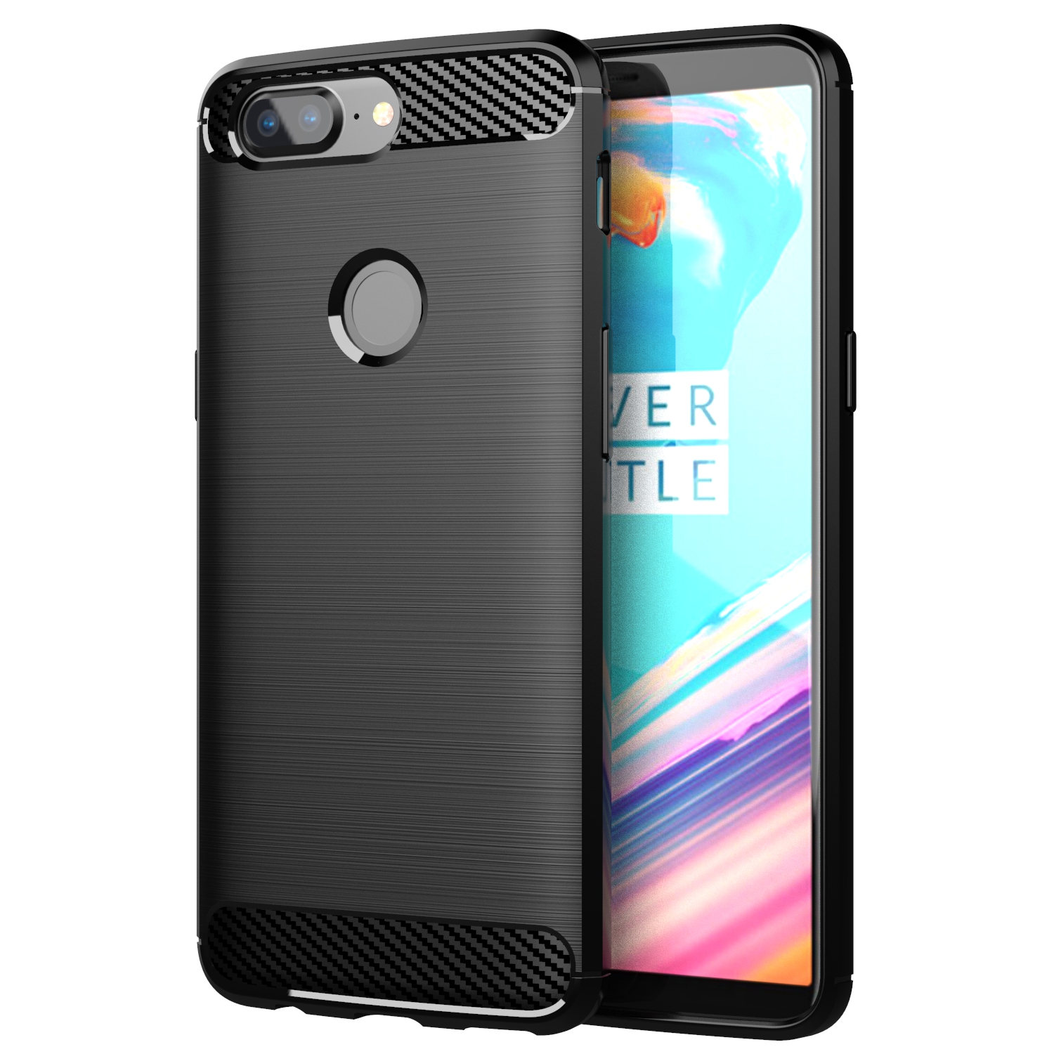 Funda de silicona para Oneplus 6 7 8 9 Pro 6T 7T 8T 9R, Protector de silicona suave de fibra de carbono a prueba de golpes para Oneplus Nord N10 100: PE / Negro