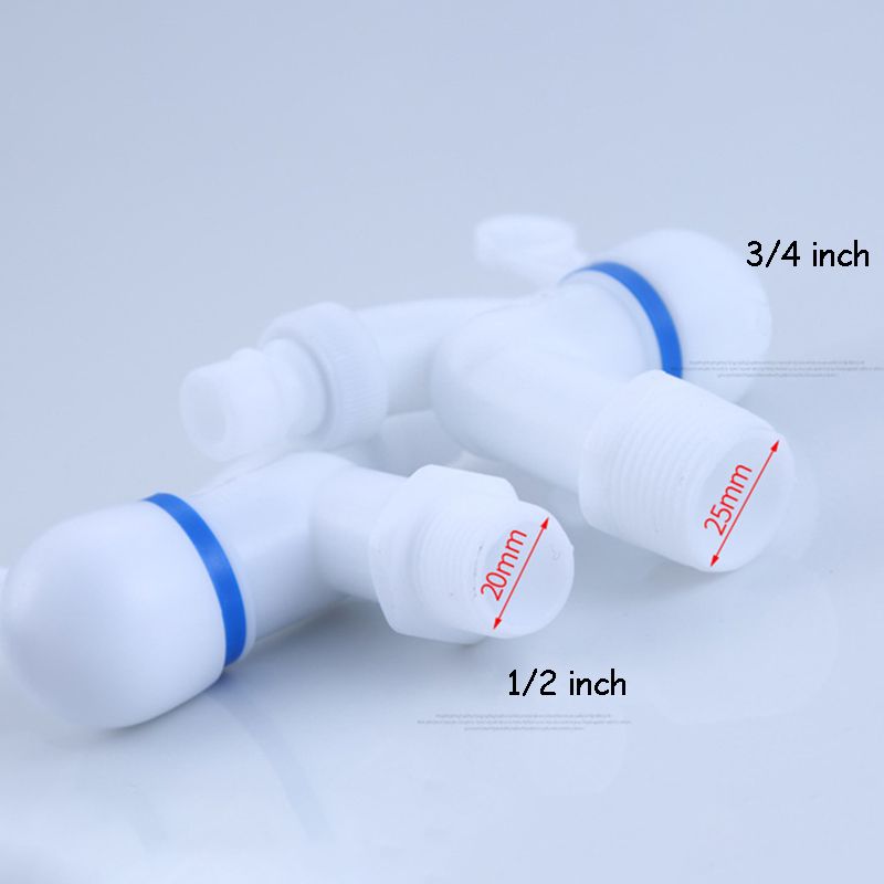 1/2 or 3/4 Inch PP Bibcocks Plastic Thread Interface Fast On Faucet Washing Machine Tap Home Replacement Switch Tap Bibcocks