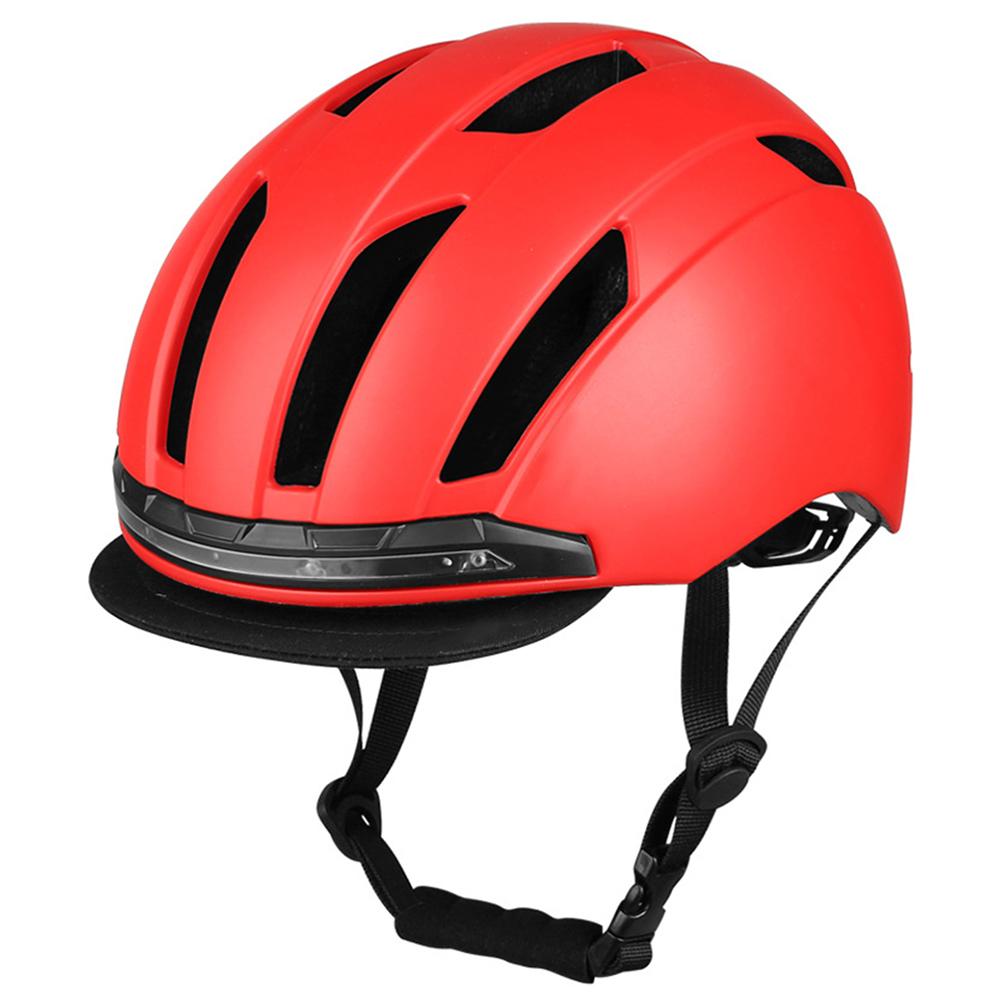 Bicycle Helmet Protective Remote Control Front Rear Indicator Light Safety Helmet For Bikes Scooters: Red