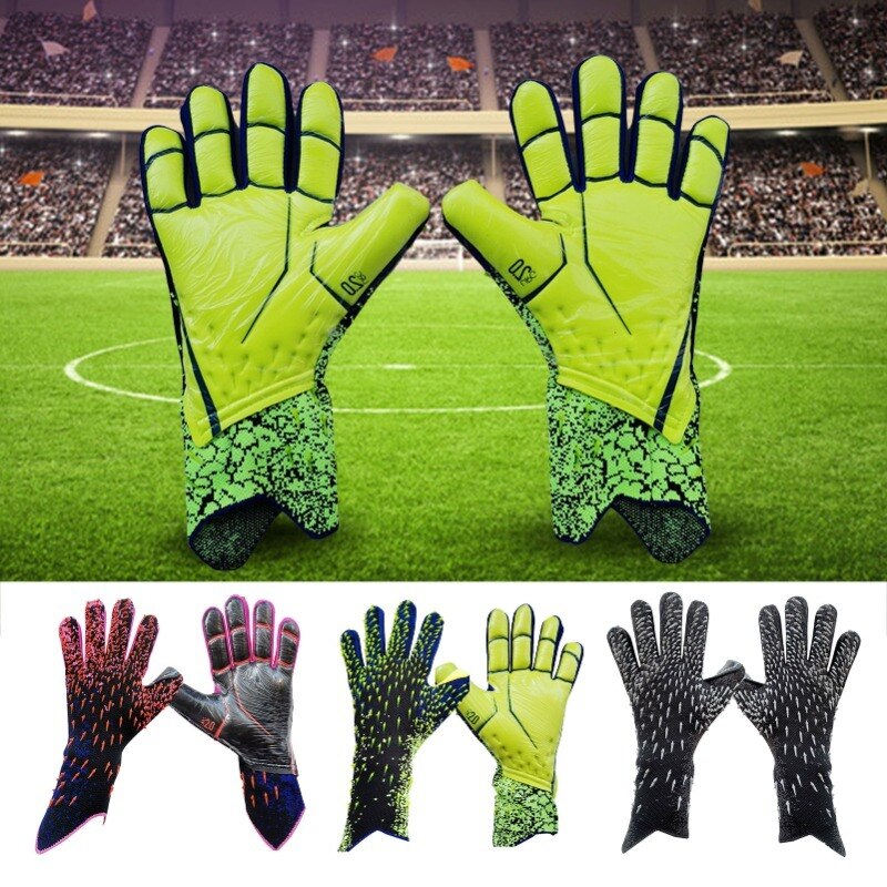 4MM Men Goalie Soccer Goalkeeper Gloves Thicken with Slip Protective Full Latex Football Gloves for Adult Child