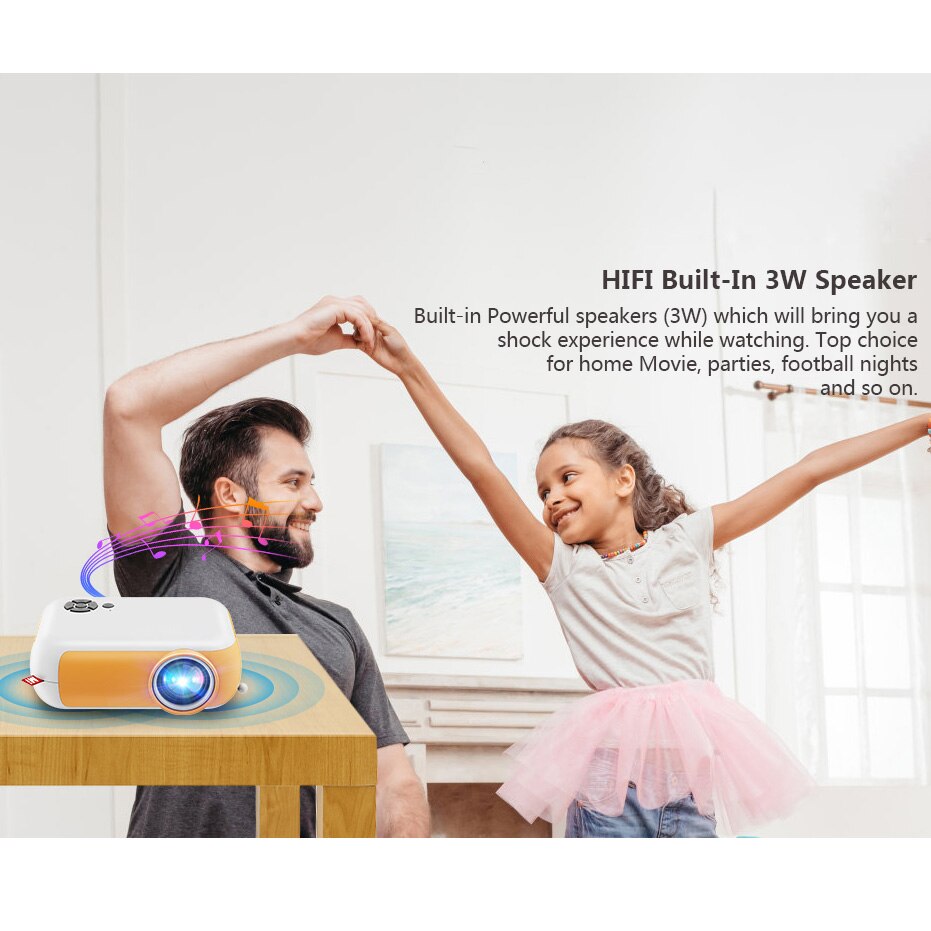 MINI Projector for Home Theater Travel TV 480x360 Pixels 1080P Protable cell projector HDMI-Compatible USB Audio Video Beamer