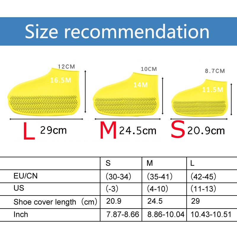 Reusable Silicone Shoe Cover Waterproof Rain Shoes Covers Outdoor Thickened Camping Slip-resistant Rubber Rain Boot