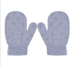 Mitaines en tricot doux pour enfants, 1 paire, motif étoile à pois et cœur, gants chauds pour garçons et filles: GRAY