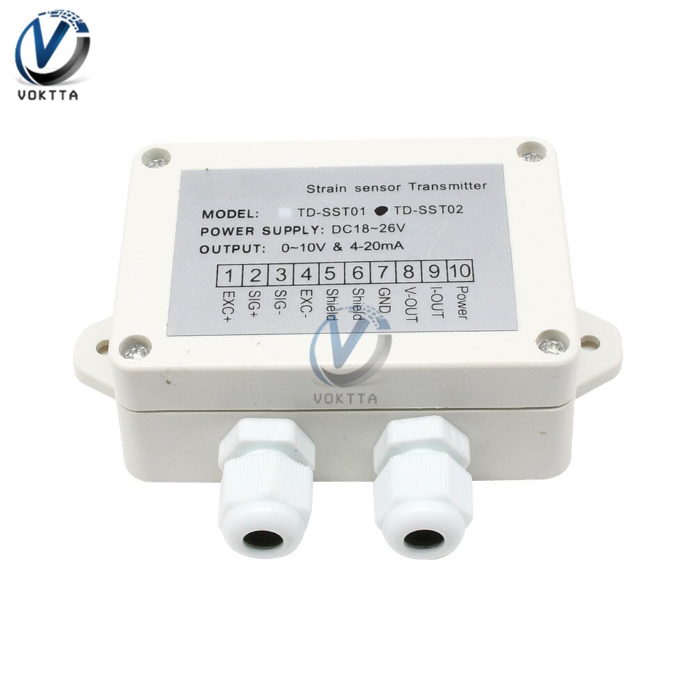 Load Cell Sensor Amplifier Transmitter Strain Gauge Sensor Weighing Transmitter Amplifier 0-5V(10V) 4-20mA Power Supply DC18-26V