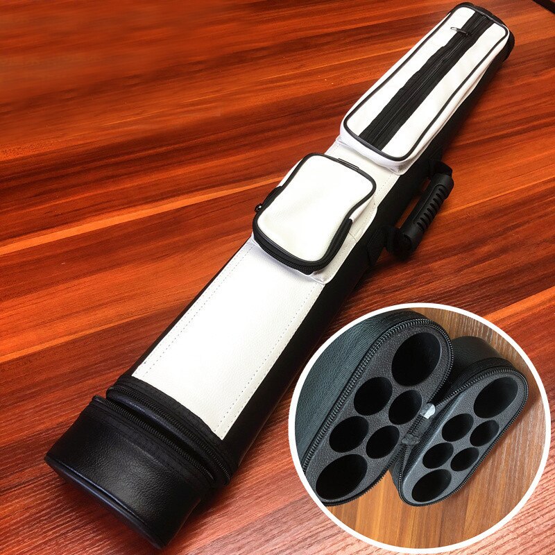 Black and White Color Cue Case, Sport 2B4S Leather Pool Billiard Cue Case
