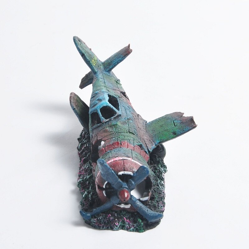 Hars vliegtuigwrak vliegtuig kunstmatig vaartuig aquarium grot huisdecoratie aquarium decoratie