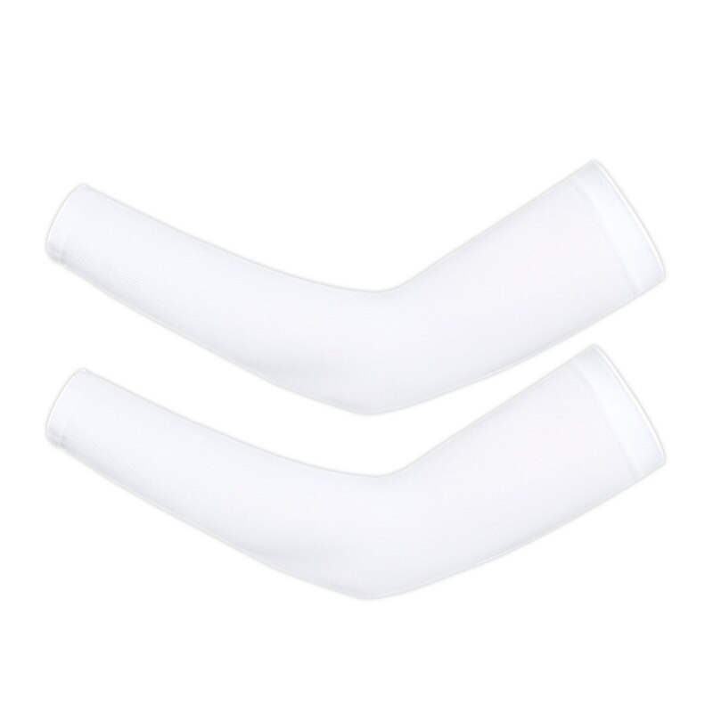 1 Pair Sports Arm Sleeve Basketball Volleyball Cycling Arm Warmer Summer Running UV Protection Sunscreen Arm Sleeves: WT / L