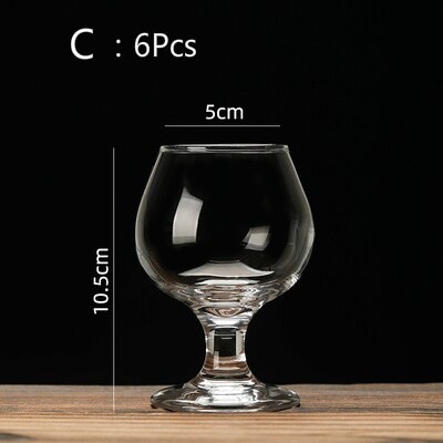 Cognac Brandy Glasstransparent Hoge Capaciteit Beker Rode Wijn Glas Scented Cup Pak Whisky Vodka Bar Restaurant Drinkbeker: C-6Pcs