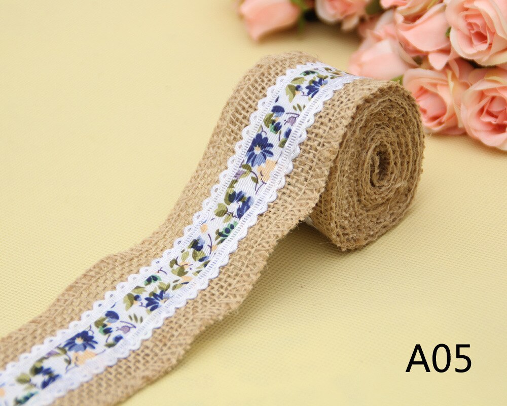 1 Pc DIY Natural Jute Burlap Lace Ribbon Rustic Vintage Wedding Decor Hessian Jute Roll Merry Christmas Party Supplies DIY: 5