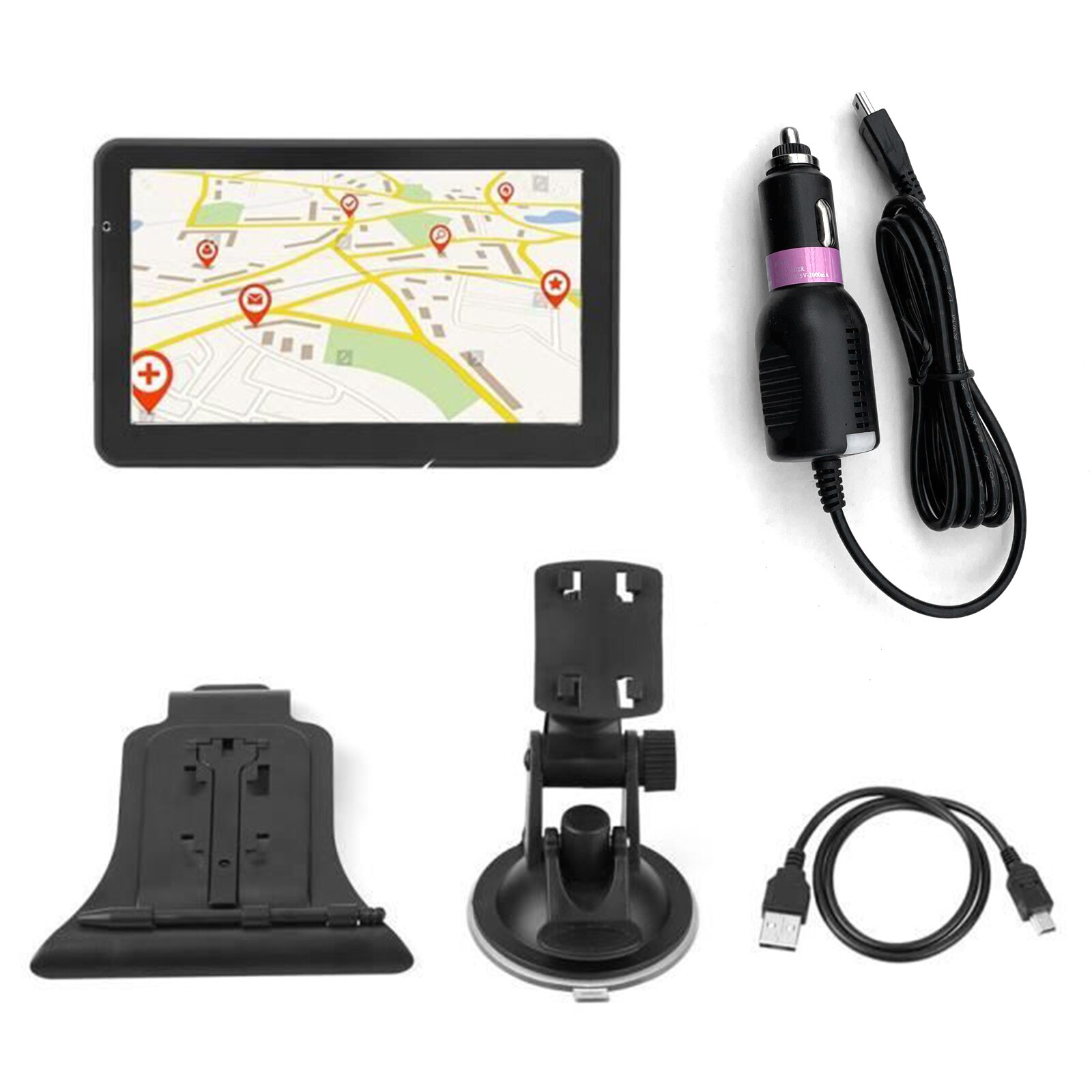 Dispositif de Navigation GPS pour camion et voiture, écran tactile de 7 pouces, 8 go-256 mo, facile à utiliser pendant la conduite