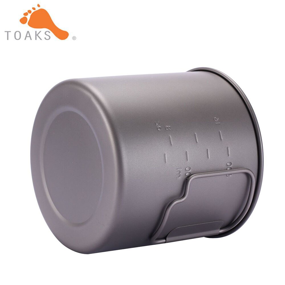 TOAKS POT-650-L Titanium Cup 650ML Outdoor Camping Lightweight Pot Picnic Cookware Set Pot Ultralight Titanium Pot