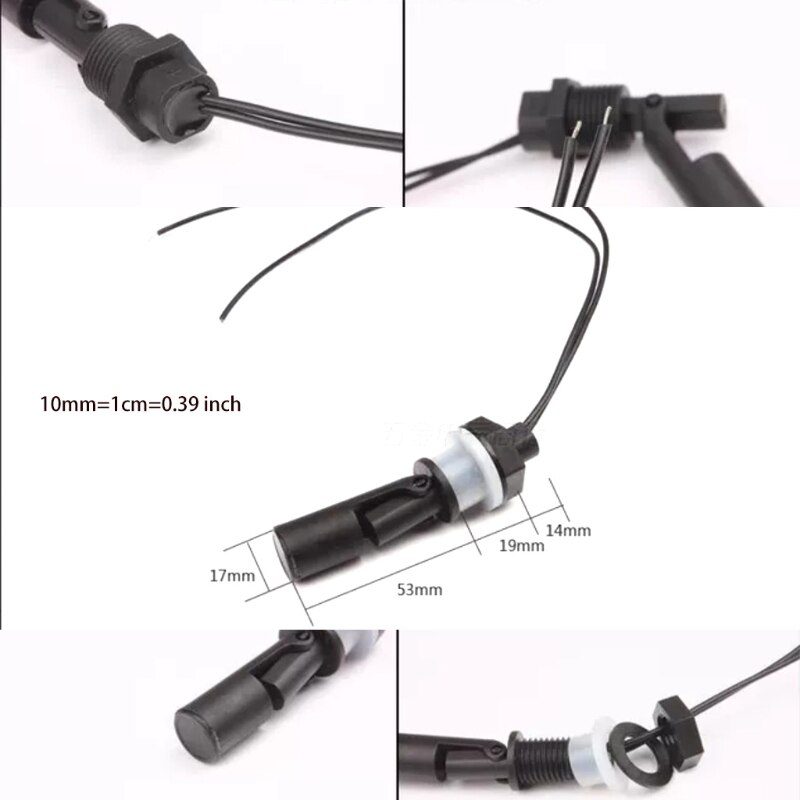 D7WA Liquid Level Sensor Fish Tank Water Float Switch PP Plastic Ball Float Controll