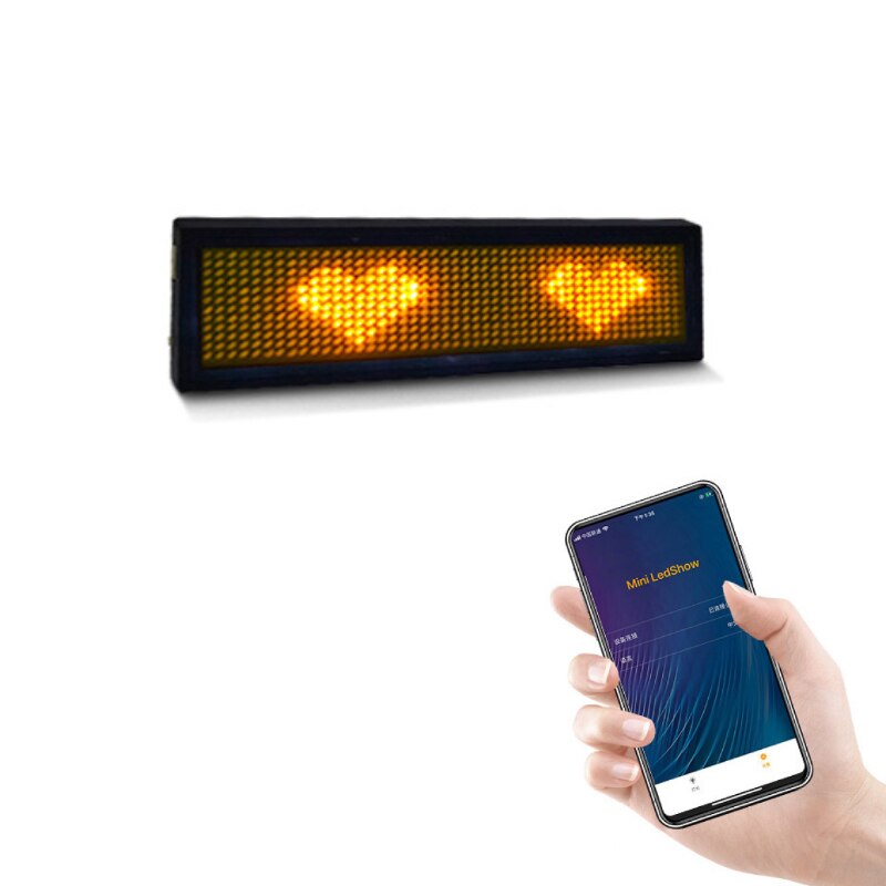 Bluetooth LED Name Abzeichen Preis Tag Restaurant Shop Ausstellung Nacht Club Hotel Digitale WILLKOMMEN Signage Led Abzeichen Clip Insignia: Bluetooth Yellow