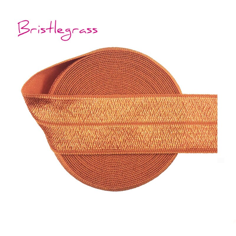 50 yardas 1 "25mm sólido brillante FOE doblar sobre Spandex elástico satinado bandas de la cinta del pelo, vestido de la corbata DIY costura: Ginger