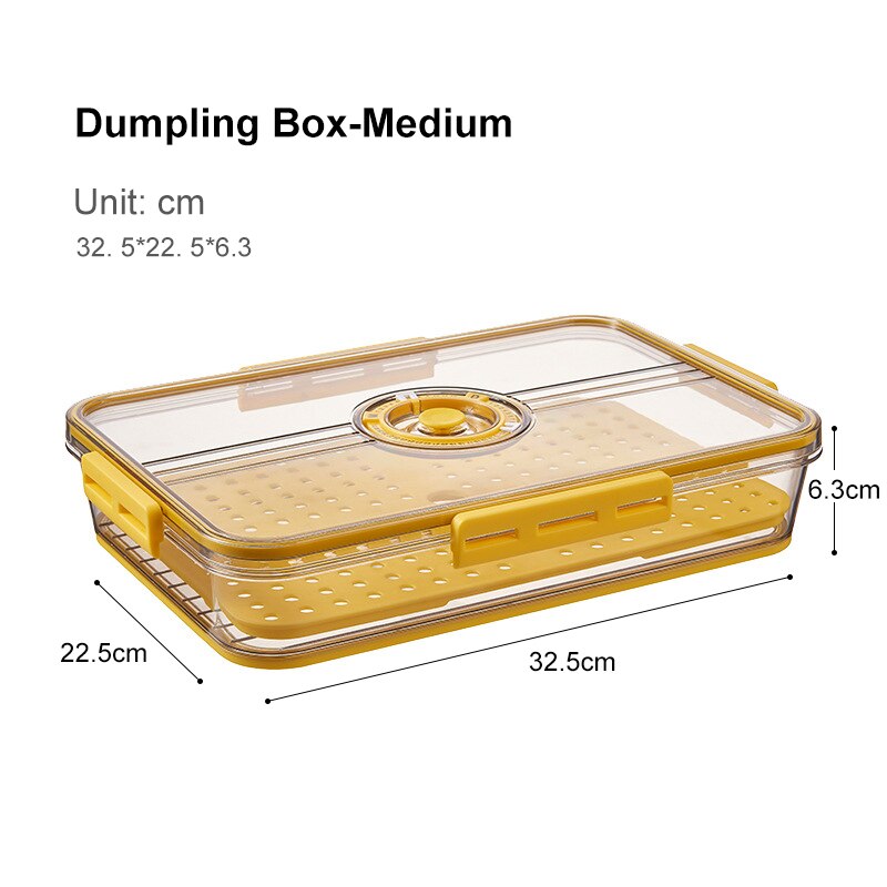 Refrigerator Storage Container Box Food Grade PET Plastic Thickened Timekeeping Frozen Food Storage Kitchen Containers Set: 7003 Yellow