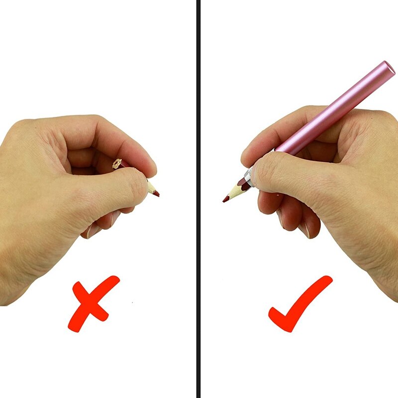 Barra de Color de Metal, extensor de lápiz de un solo extremo, pluma, receptáculo, caja de lápices, 6 uds.