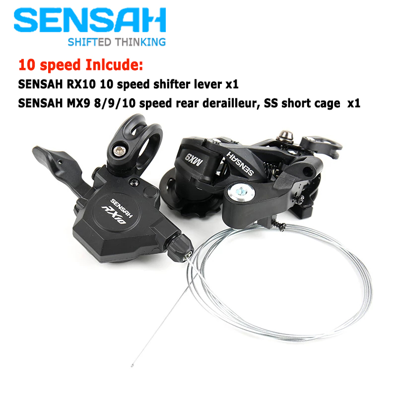 SENSAH MX9 8/9/10 Speed Rear Derailleur SS Short Cage with MX8/MX9/RX10 shifter lever MTB Bicycle Fold Bike Small Groupset