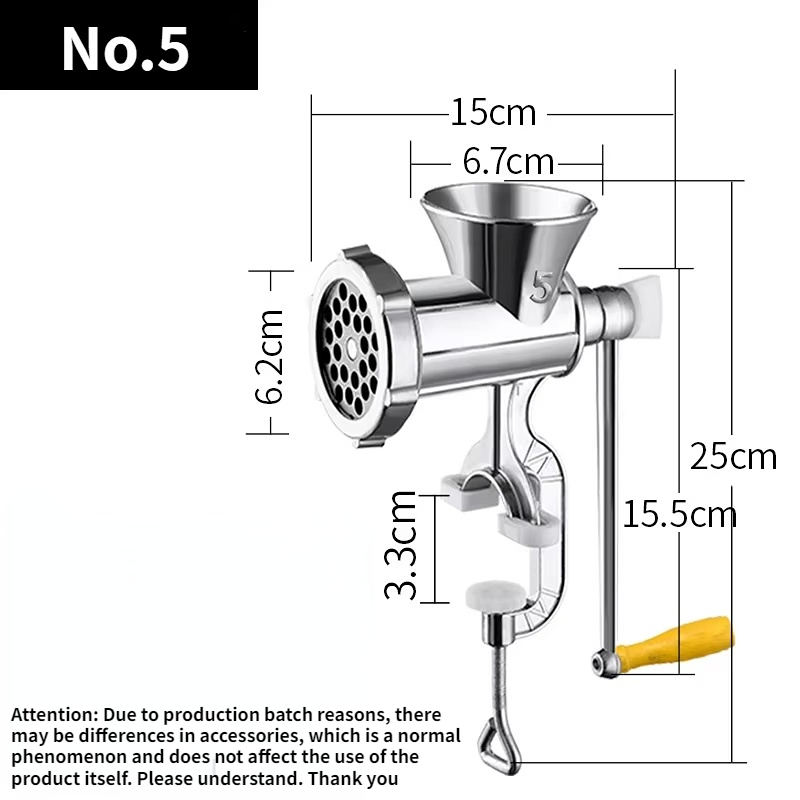 Zware handbediende handmatige keuken vleesmolen noedels molen worstvuller fruit groente rundvlees worst pasta maker nieuw: Light Grey