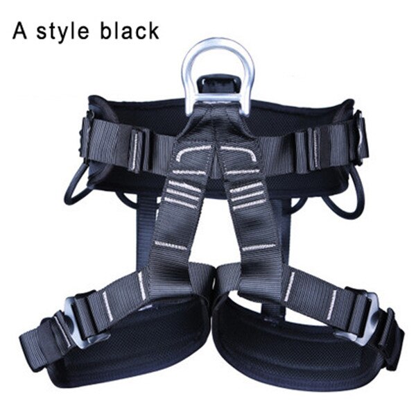 Cortina rappel de escalada en roca de rescate, equipo limpieza pared, arnés de protección de cintura de , cinturones de seguridad: A style black